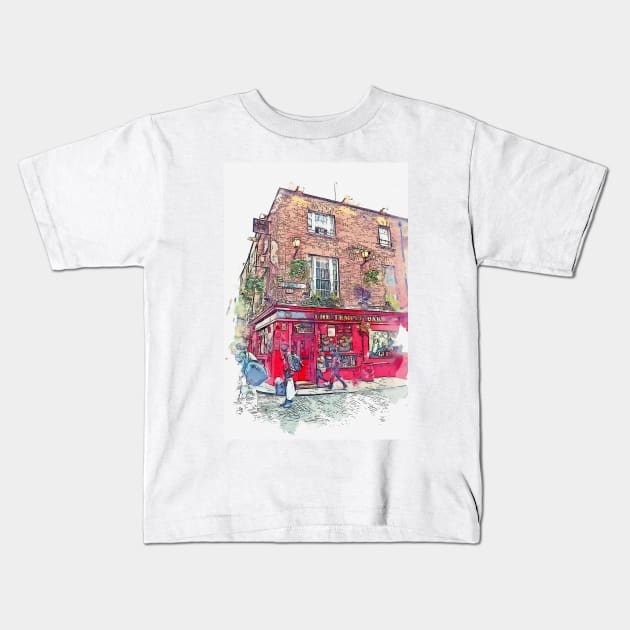 Dublin, The Temple Bar Kids T-Shirt by jngraphs